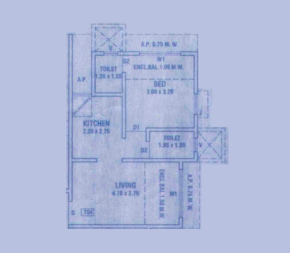 1 BHK 450 Sq. Ft. Apartment