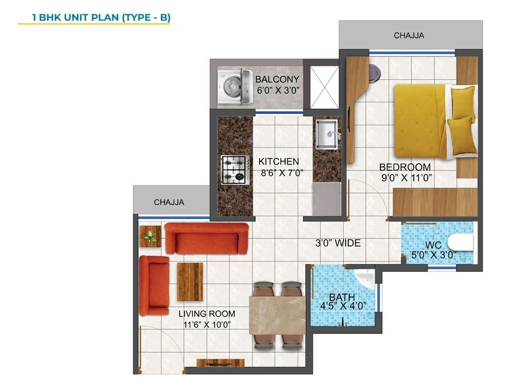 1 BHK 359 Sq. Ft. Apartment in Arihant Aaradhya