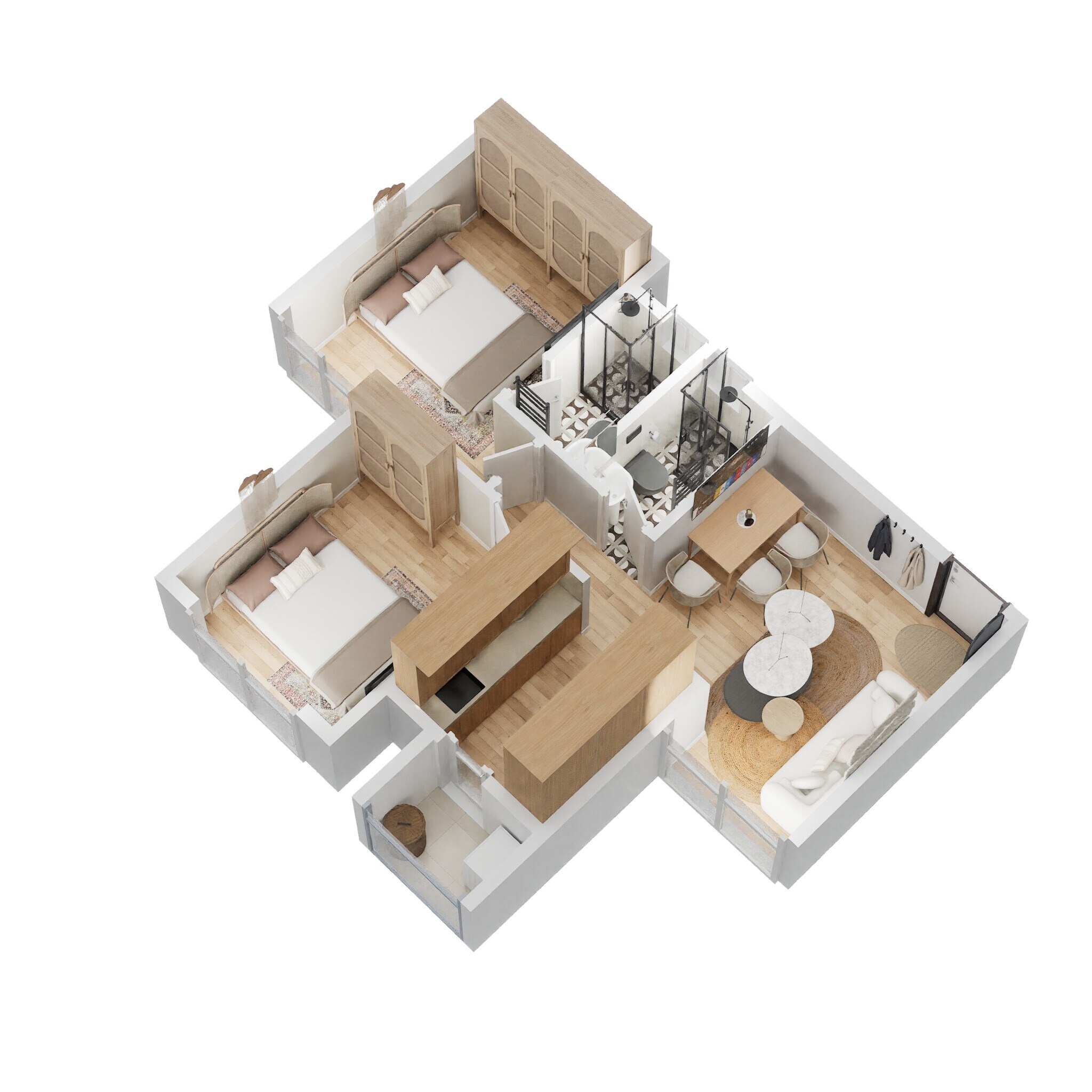 2 BHK 526 Sq. Ft. Apartment