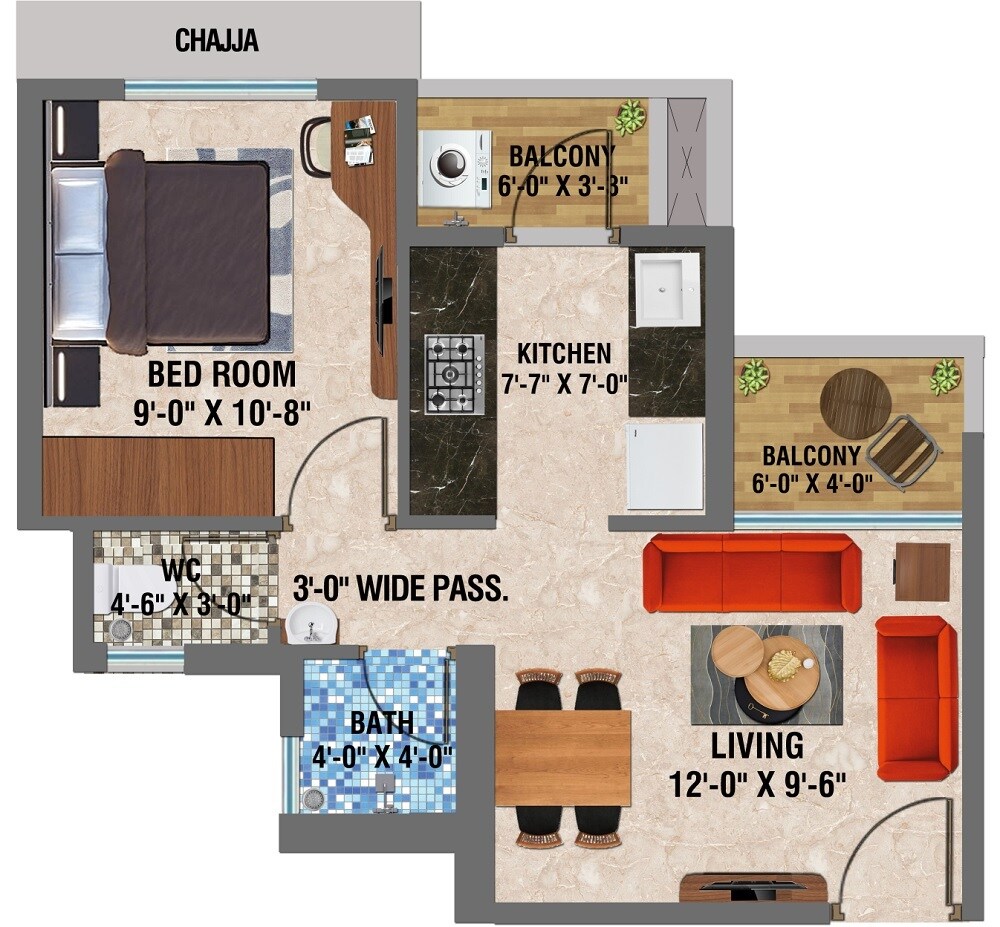 Other, arihant-avanti 1 Bedroom 378 Sq.Ft. Apartment In Shilphata Thane 9505015