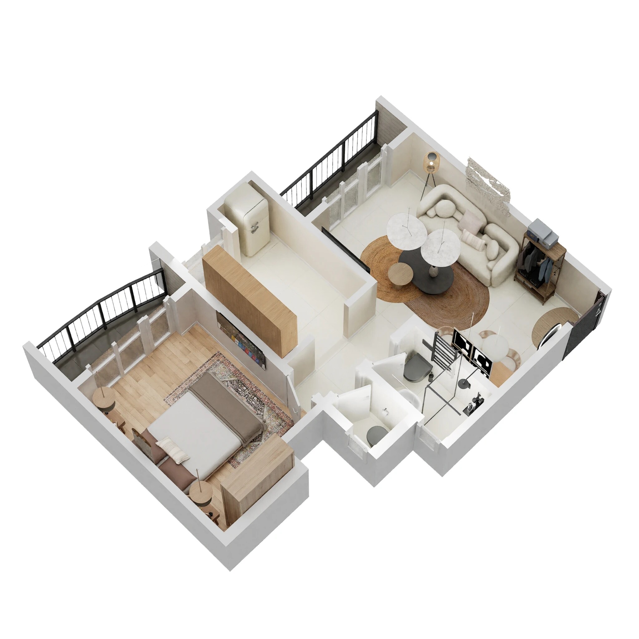 Floor plan of 1 BHK 483 Sq. Ft. Apartment in Arihant City, Thane