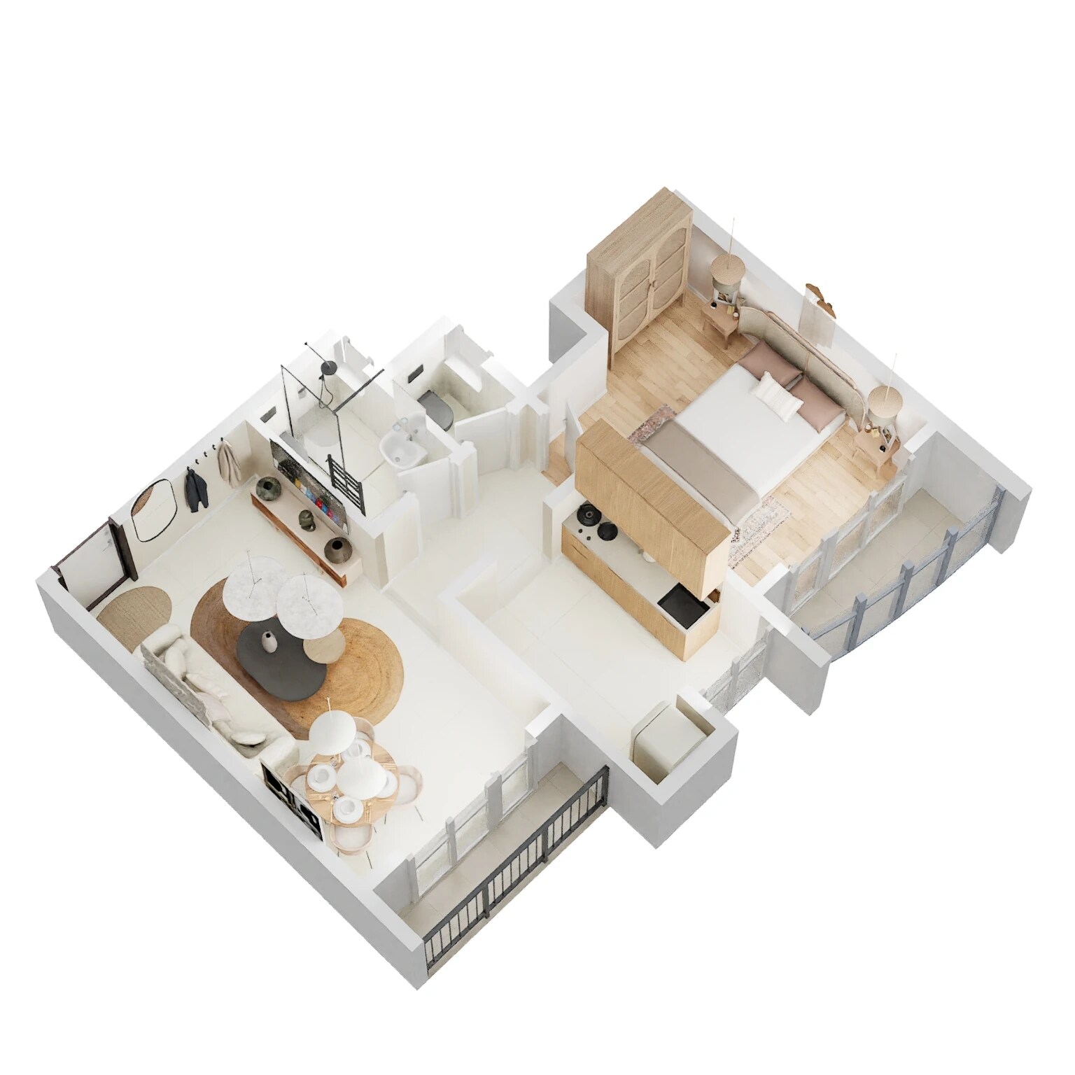 Floor plan of 1 BHK 528 Sq. Ft. Apartment in Arihant City, Thane
