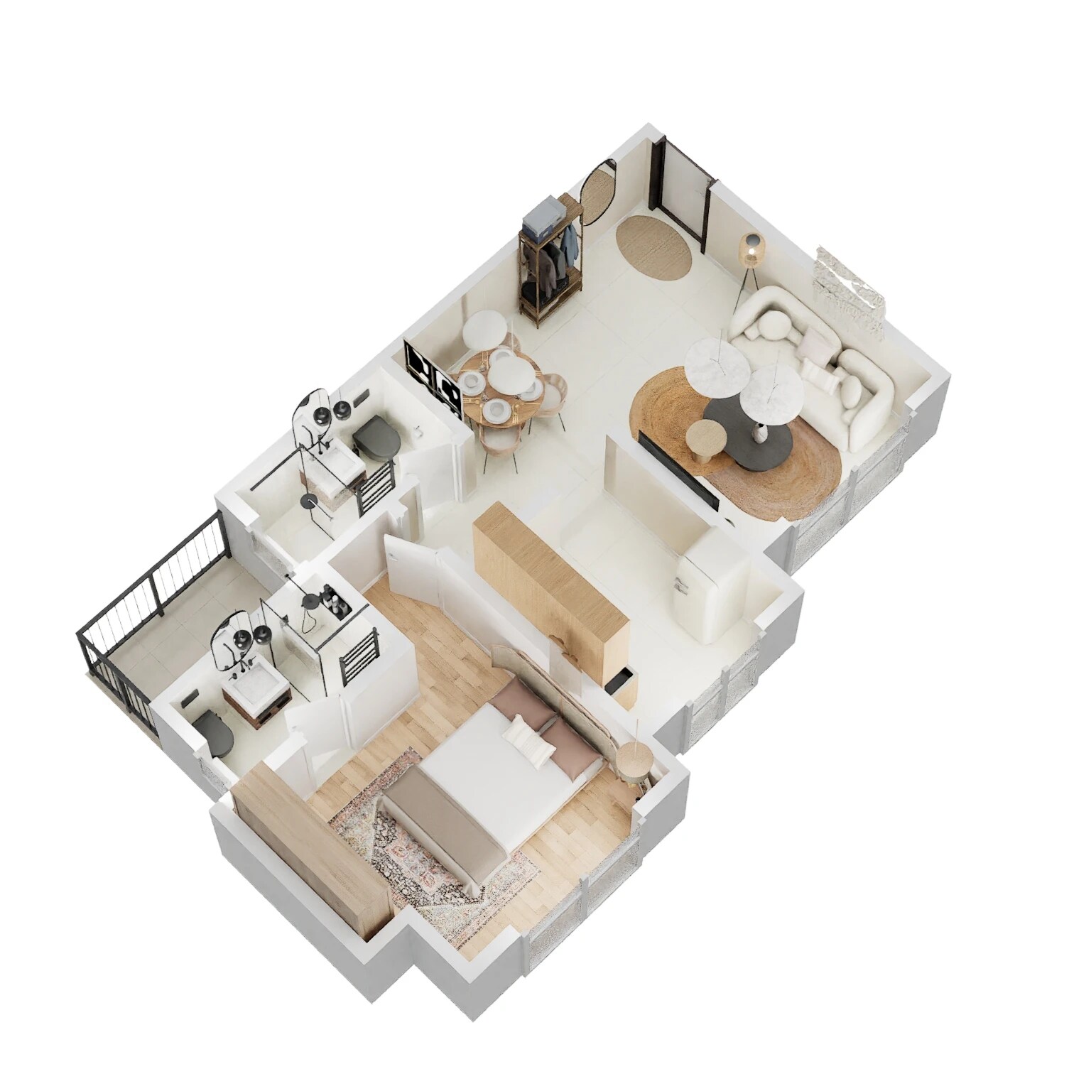 Floor plan of 1 BHK 710 Sq. Ft. Apartment in Arihant City, Thane