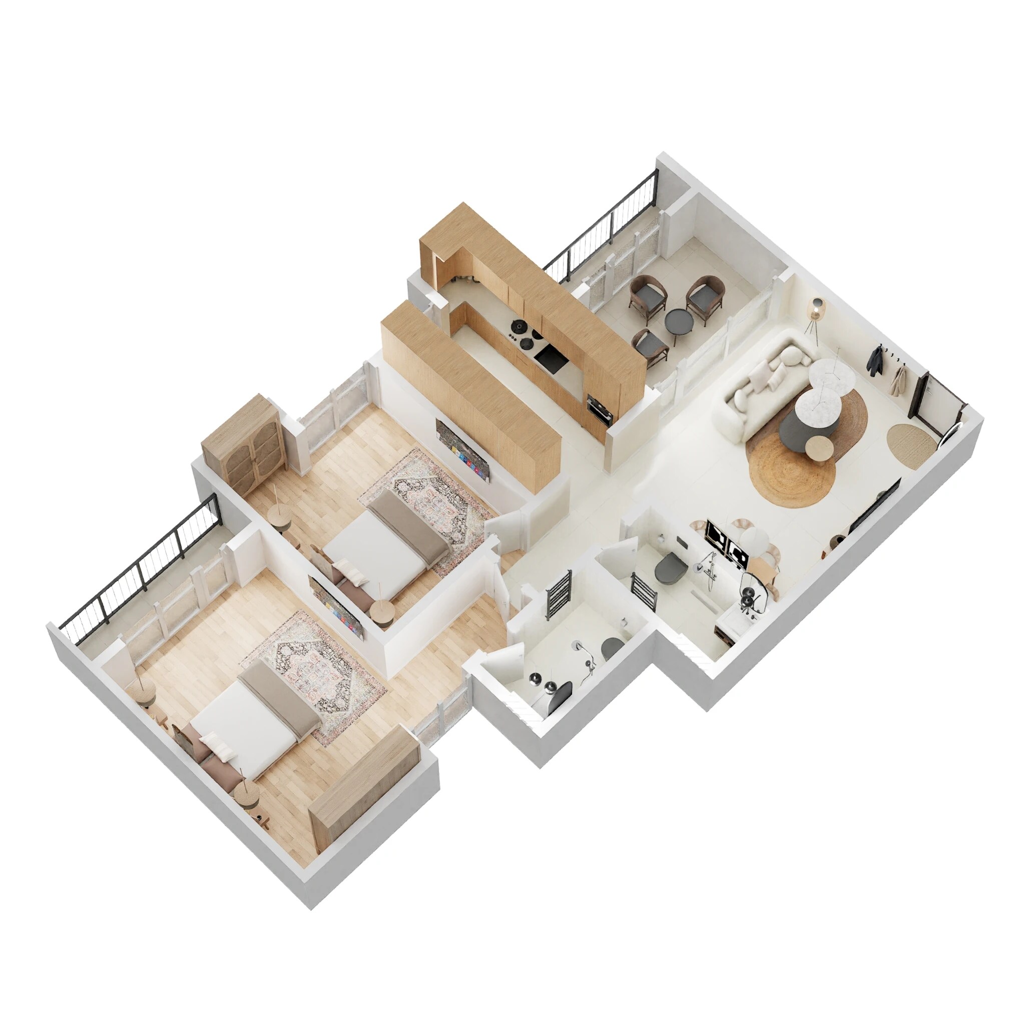 Floor plan of 2 BHK 793 Sq. Ft. Apartment in Arihant City, Thane