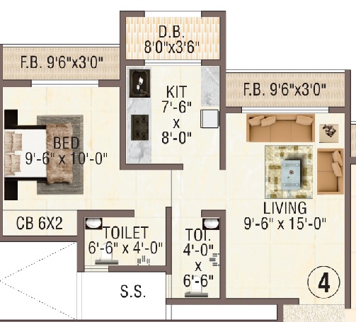 1 BHK 394 Sq. Ft. Apartment in Aristone Vasudev Paradise