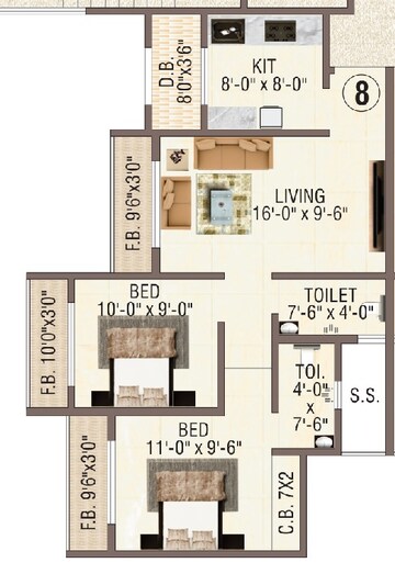  2 BHK Apartment at Aristone Vasudev Paradise, Mira Road – for Sale