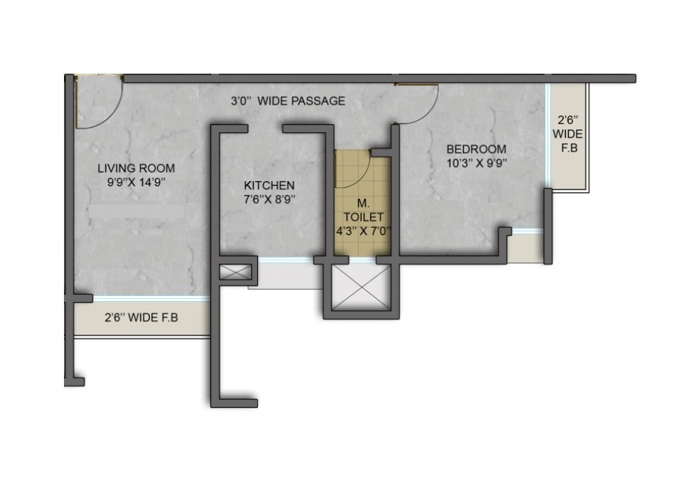 1 BHK 344 Sq. Ft. Apartment