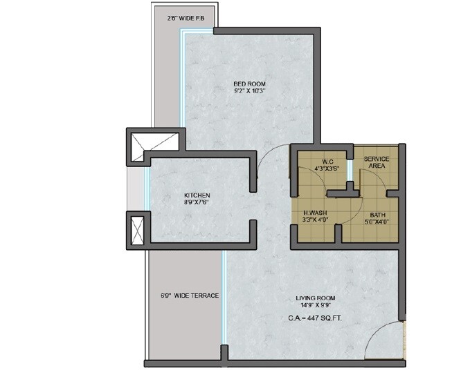 1 BHK 358 Sq. Ft. Apartment