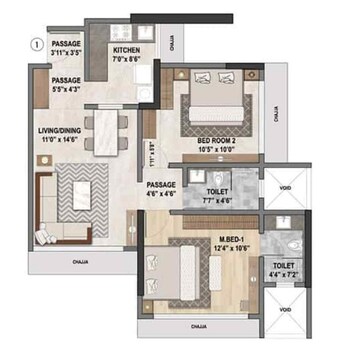  2 BHK Apartment at Ashar Merac, Shree Nagar – for Sale