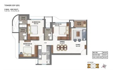  3 BHK Apartment at Ashar Merac, Shree Nagar – for Sale