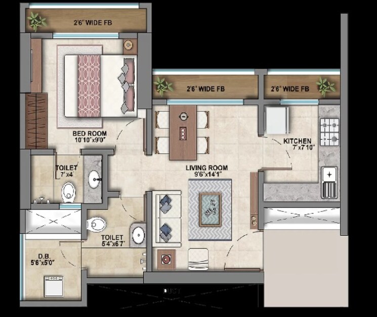 Other, ashar-metro-towers 1 Bedroom 478 Sq.Ft. Apartment In Vartak Nagar Thane 8906066