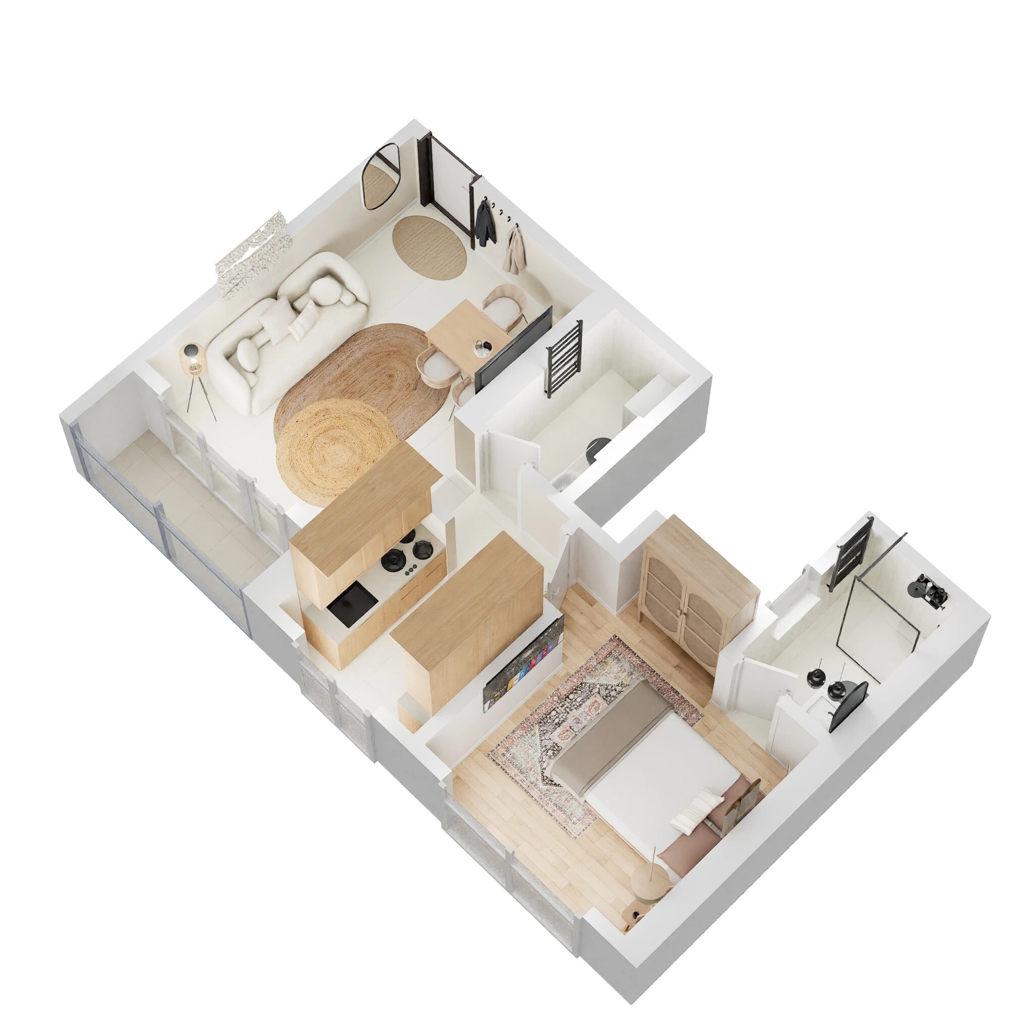 Floor plan of 1 BHK 441 Sq. Ft. Apartment in Ashar Pulse, Thane