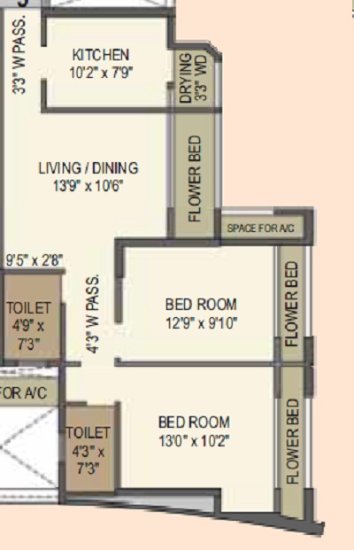 2 BHK 617 Sq. Ft. Apartment in Ashish Samriddhi