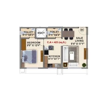  1 BHK Apartment at Ashwamedh Blue Berry, Panch Pakhadi – for Sale