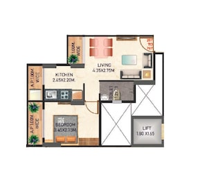 1 BHK 322 Sq. Ft. Apartment in Atharv Swanand Vedika