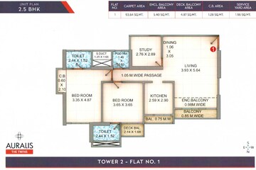  2 BHK Apartment at Auralis The Twins, Louis Wadi – for Sale