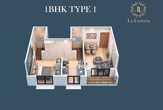1 BHK 437 Sq. Ft. Apartment in Aurus La Luxuria