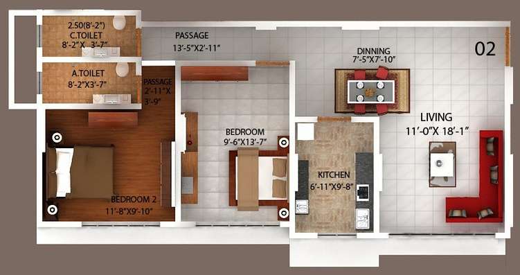 bajaj enchante panchsheel chsl apartment 2 bhk 719sqft 20215811135840