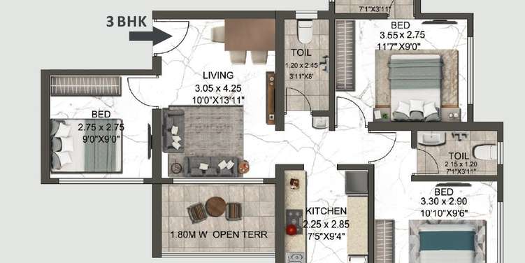 balaji annex thakurli apartment 3 bhk 743sqft 20235128165138