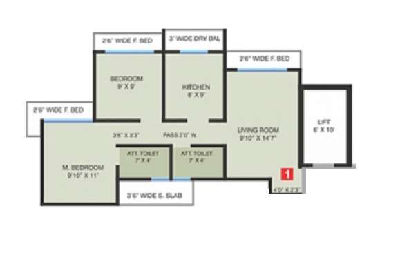 balaji trinity heights apartment 2 bhk 645sqft 20231318161357