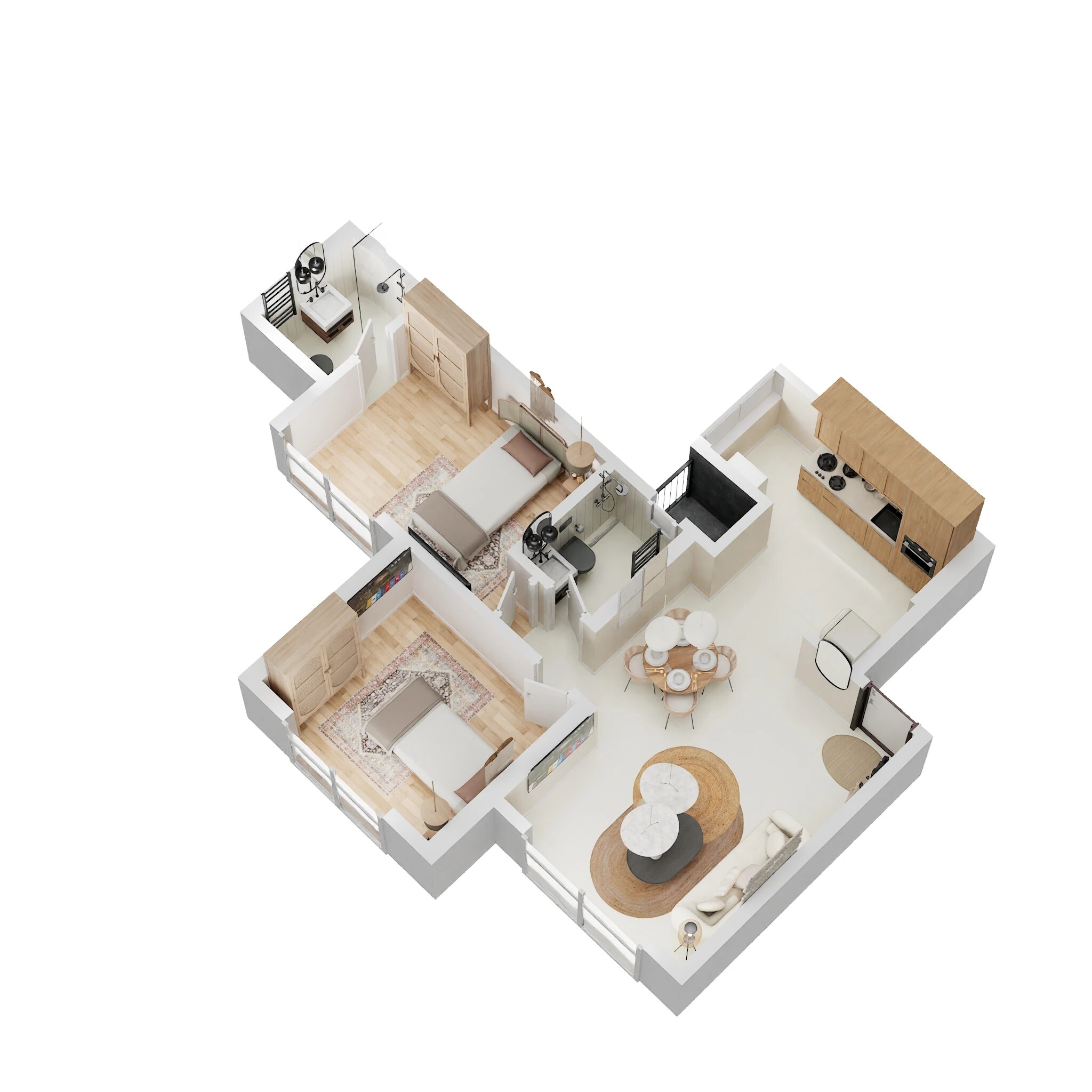 Floor plan of 2 BHK 650 Sq. Ft. Apartment in Bhoomi Lakescape, Thane