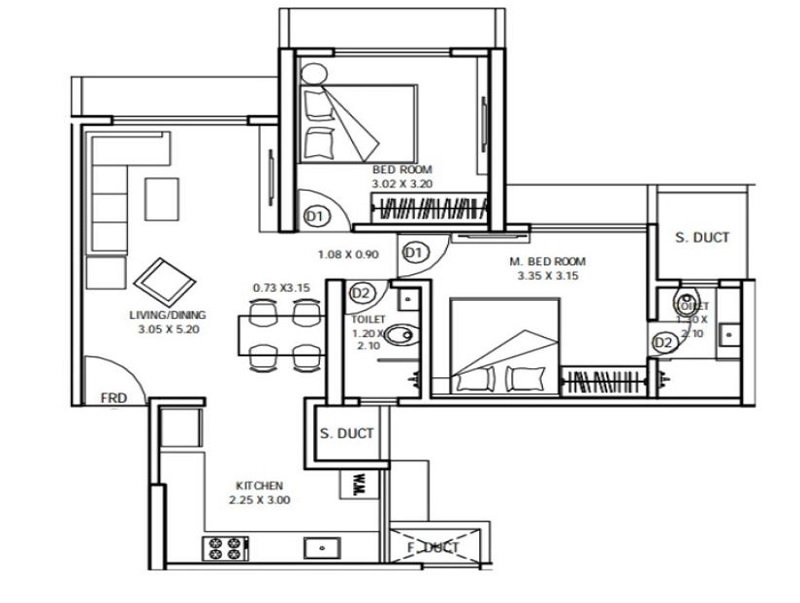 2 BHK 680 Sq. Ft. Apartment in Bhoomi Lakescape