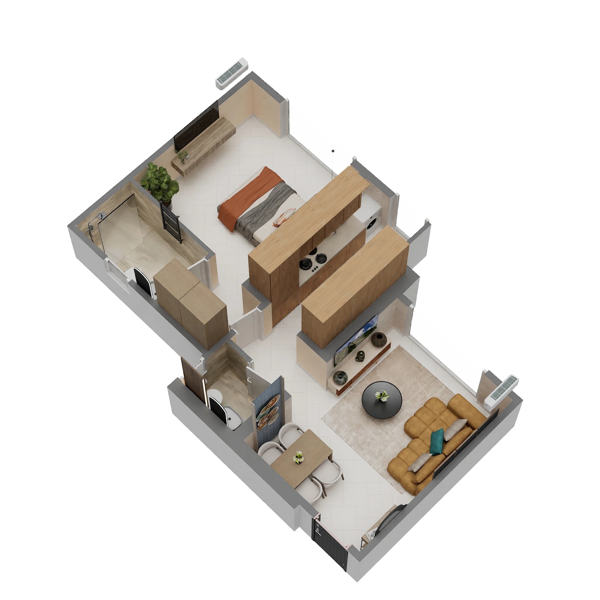 Floor plan of 1 BHK 487 Sq. Ft. Apartment in Birla Taranya, Thane