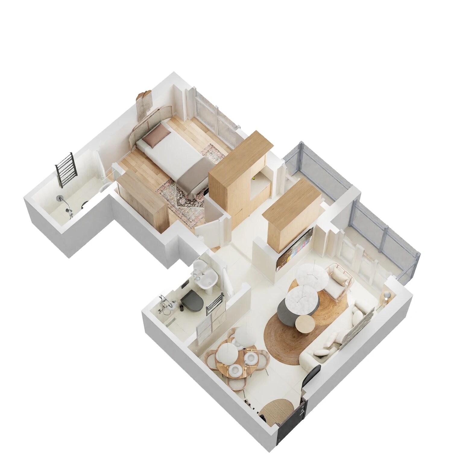 Floor plan of 1 BHK 450 Sq. Ft. Apartment in Birla Vanya, Thane