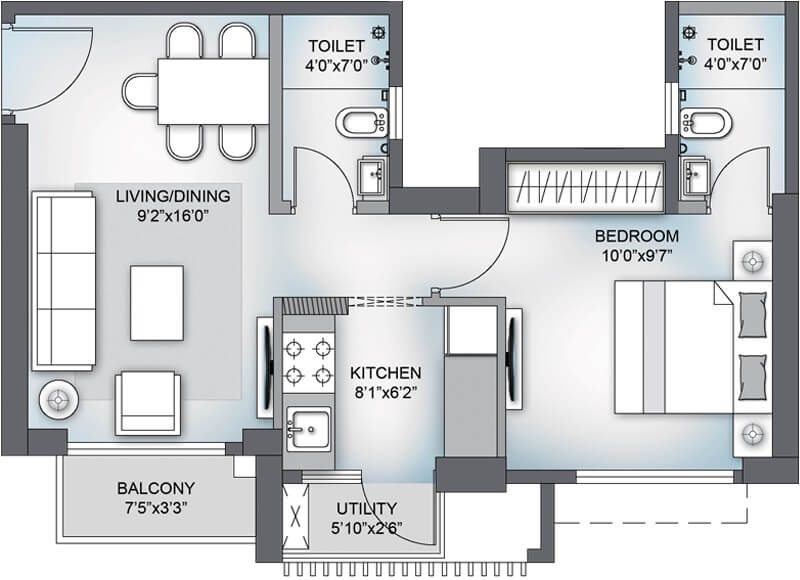  1 BHK Apartment at Birla Vanya, Kalyan West – for Rent