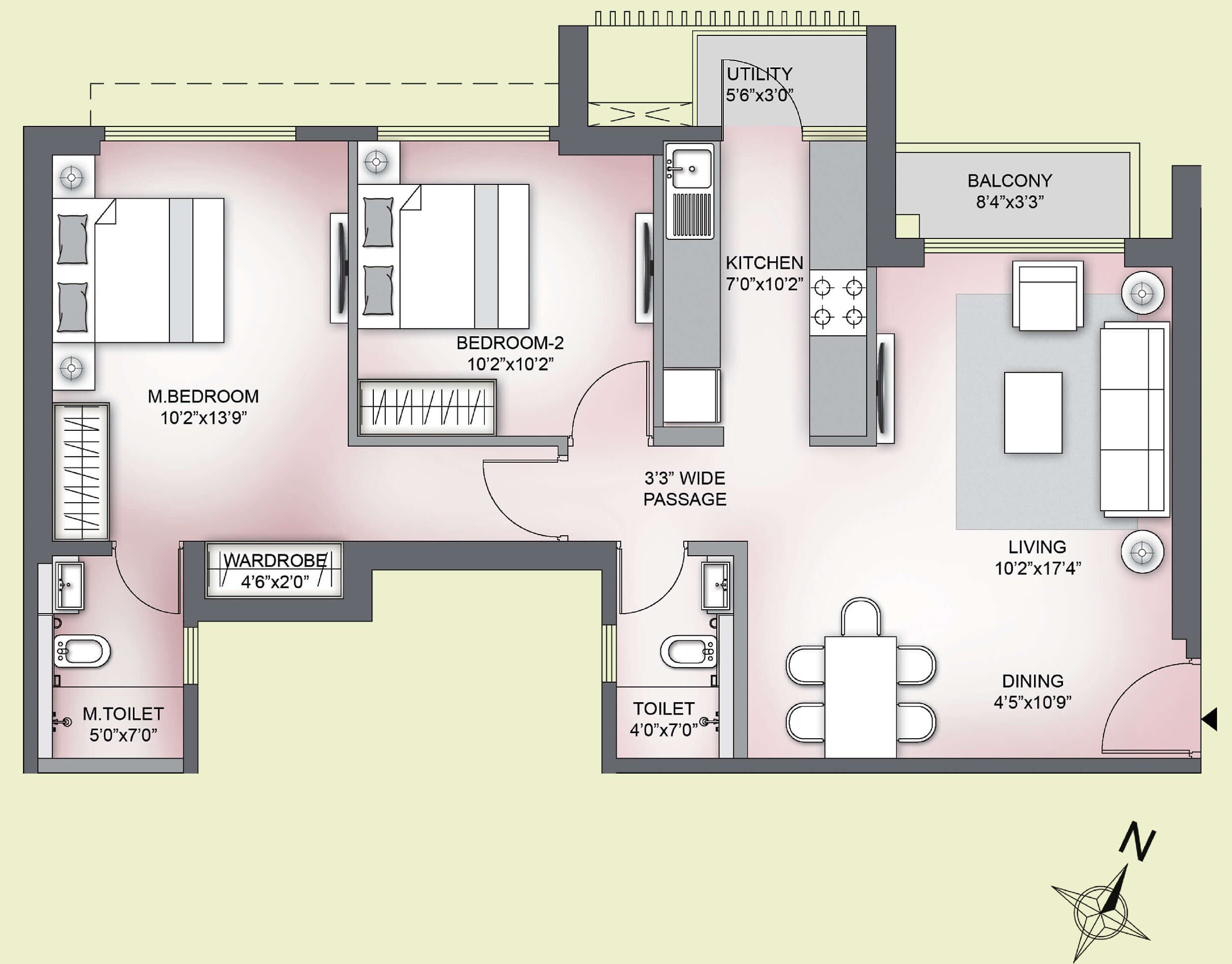 2 BHK Apartment at Birla Vanya, Purnima – for Sale