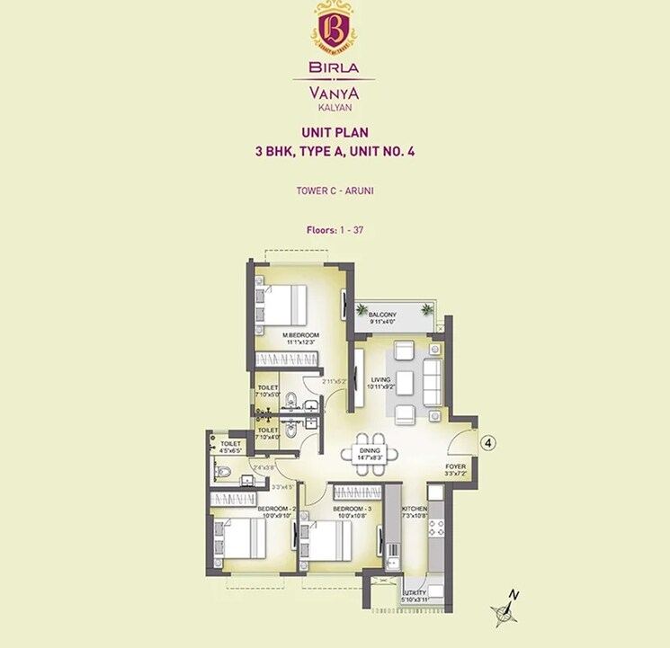 Other, birla-vanya 3 Bedroom 877 Sq.Ft. Apartment In Kalyan West Thane 9275638