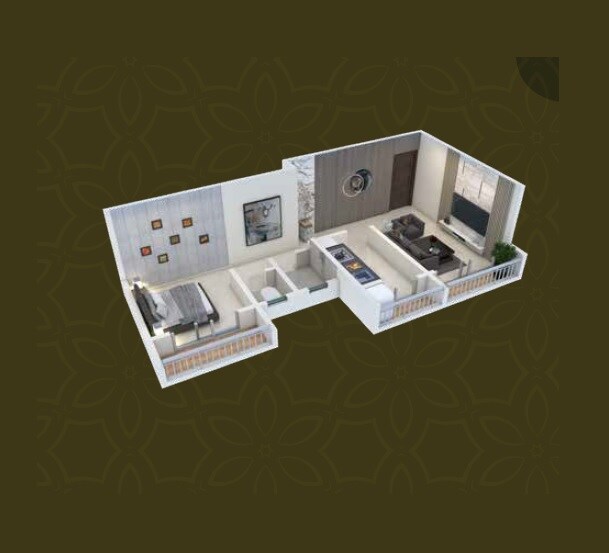 Floor plan of 1 BHK 389 Sq. Ft. Apartment in Chintamani Arcade Dombivli, Thane