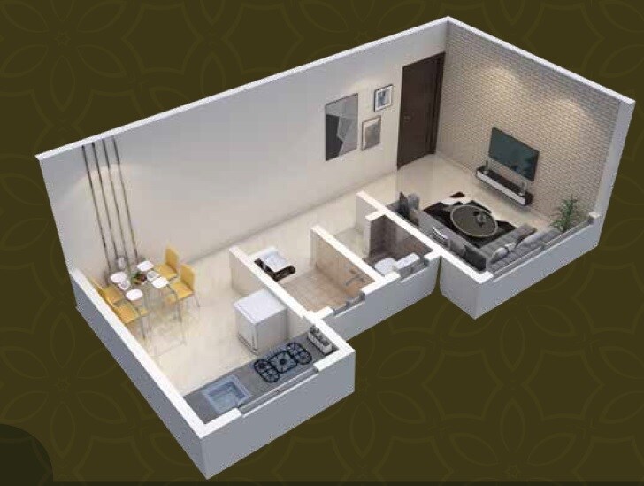 Floor plan of 264 Sq. Ft. Studio in Chintamani Arcade Dombivli, Thane