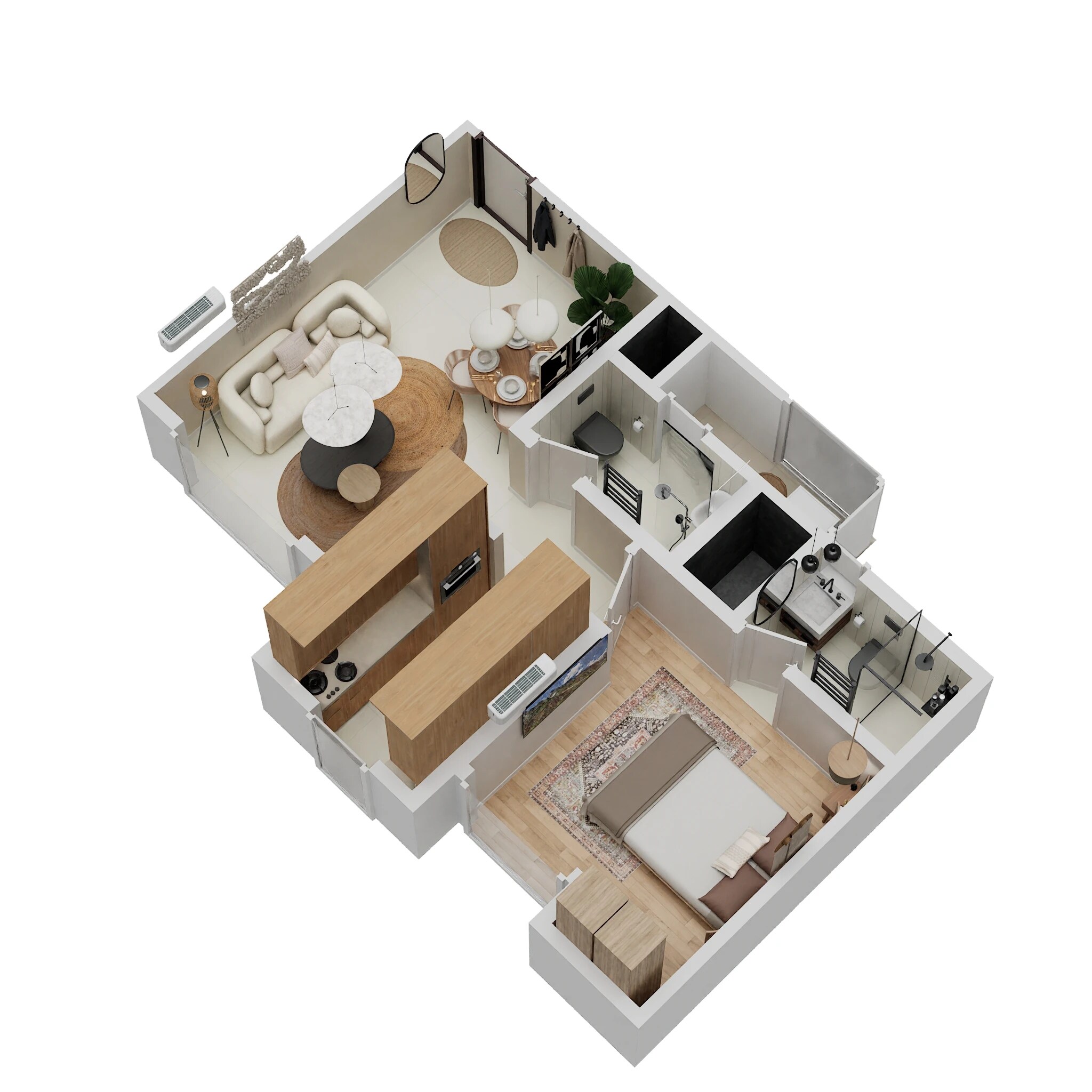 Floor plan of 1 BHK 460 Sq. Ft. Apartment in Cosmos Hilton, Thane