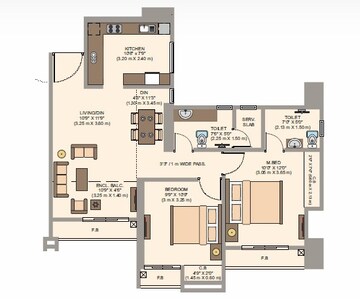  3 BHK Apartment at Cosmos Horizon Phase 2, Pokhran Road No 2 – for Sale