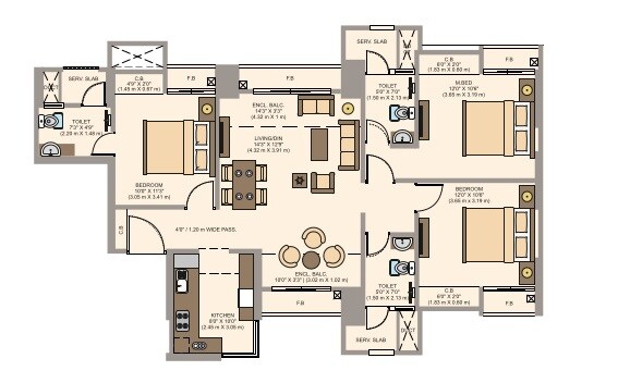 Other, cosmos-horizon-phase-2 3 Bedroom 986 Sq.Ft. Apartment In Pokhran Road No Two Thane 8759896