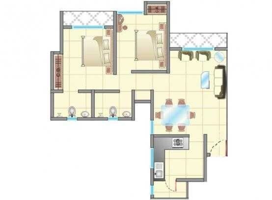  2 BHK Apartment at Cosmos Jewels, Ghodbunder Road – for Rent