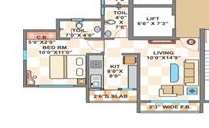 1 BHK 431 Sq. Ft. Apartment in Cosmos Jewels Ruby