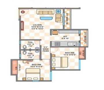  2 BHK Apartment at Cosmos Jewels Solitaire, Pratha Pushp Society – for Rent