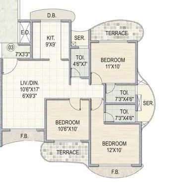 cosmos tower apartment 3 bhk 1345sqft 20205128105144