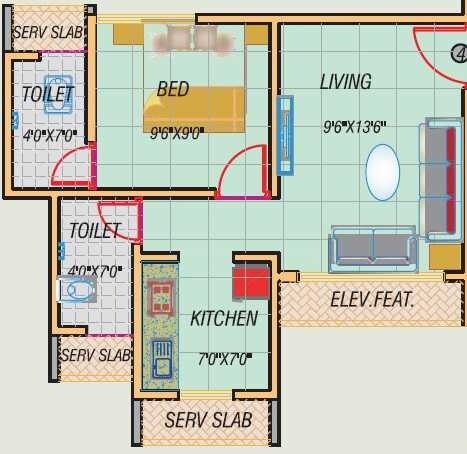 1 BHK 372 Sq. Ft. Apartment