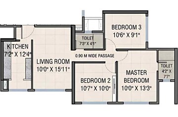  3 BHK Apartment at Damji Shamji Mahavir Vista Point, Pokhran Road No Two – for Rent