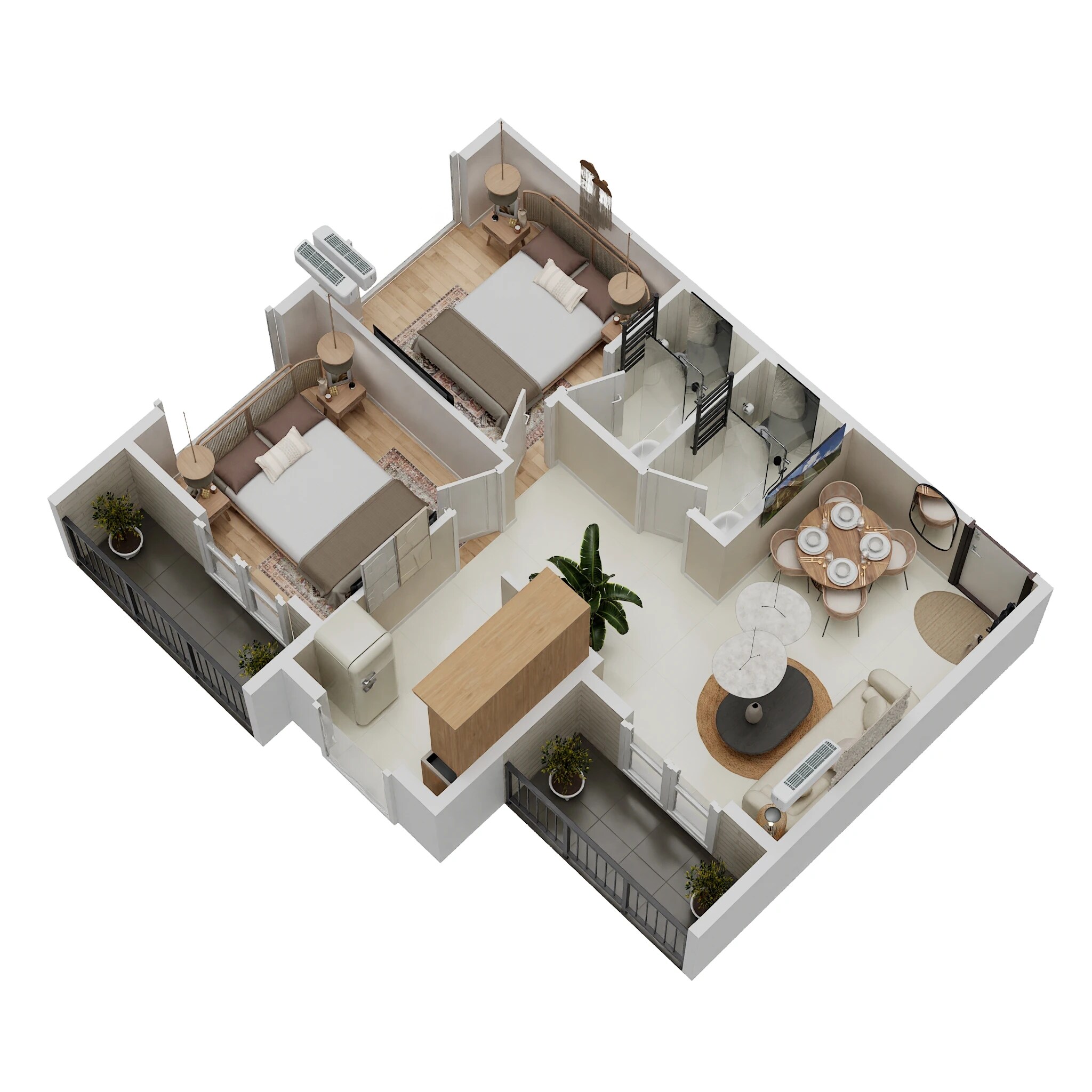 2 BHK 520 Sq. Ft. Apartment