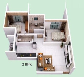 2 BHK 519 Sq. Ft. Apartment