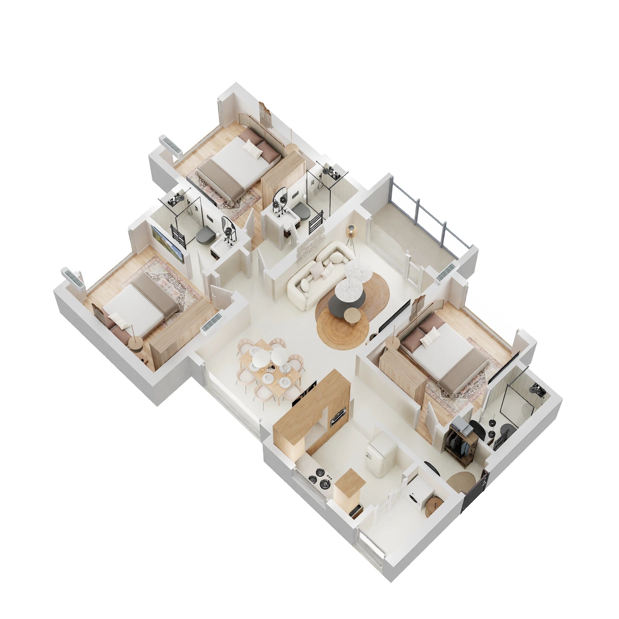 3 BHK 979 Sq. Ft. Apartment