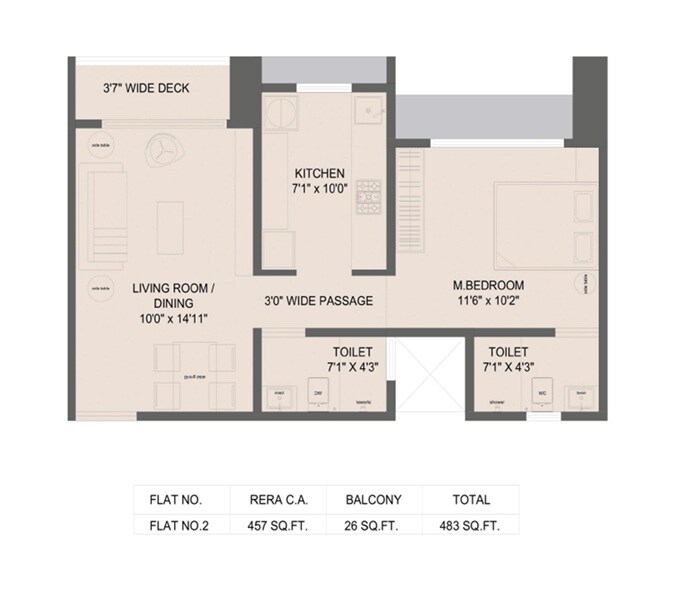 1 BHK 483 Sq. Ft. Apartment