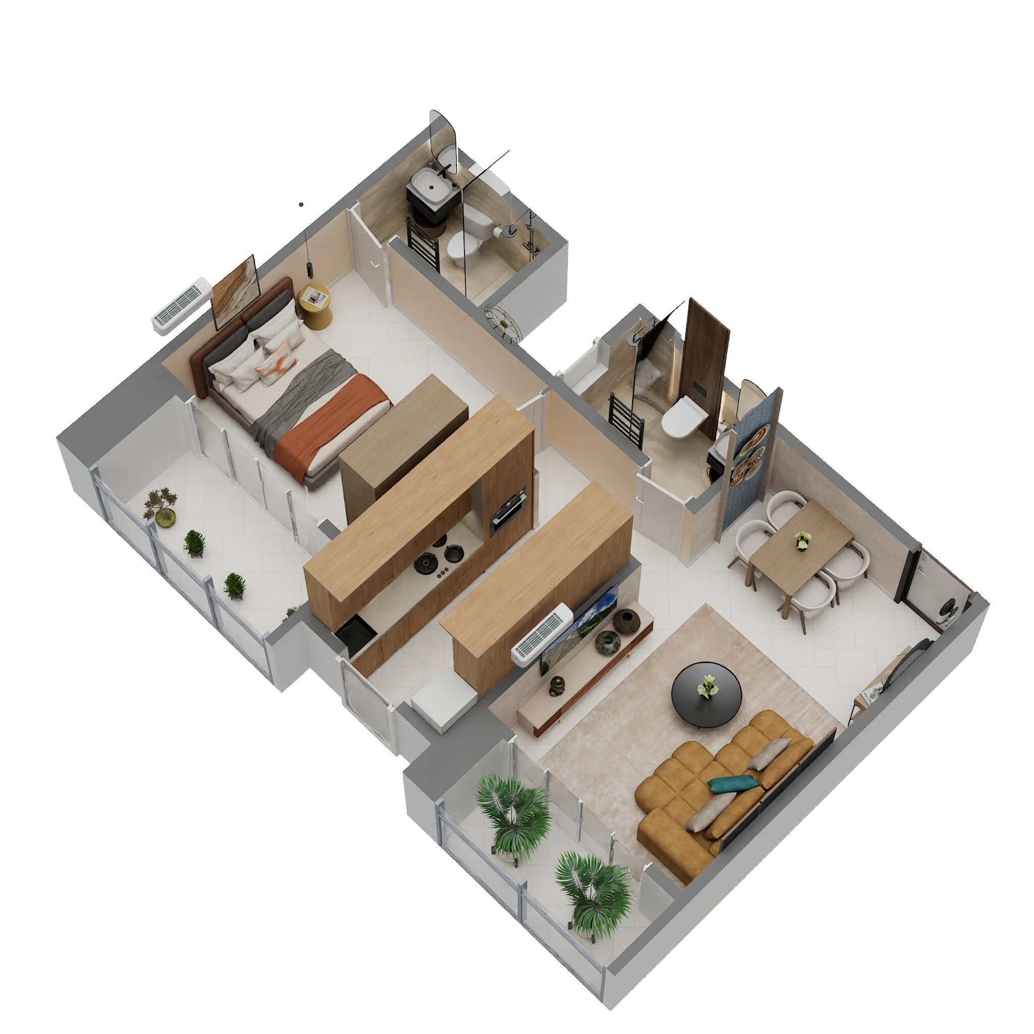 Floor plan of 1 BHK 531 Sq. Ft. Apartment in Dinkar Empire, Thane