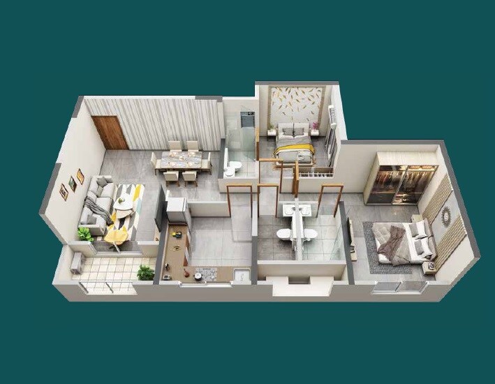 1 BHK 518 Sq. Ft. Apartment