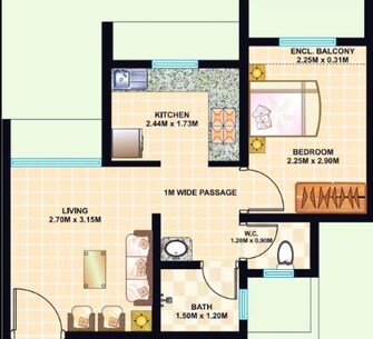 1 BHK Apartment For Rent in Dosti Desire Joy Brahmand Thane  7612910