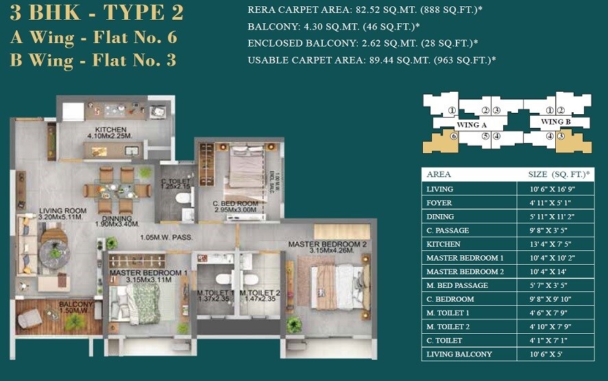 Other, dosti-eden 3 Bedroom 963 Sq.Ft. Apartment In Brahmand Thane 9216571